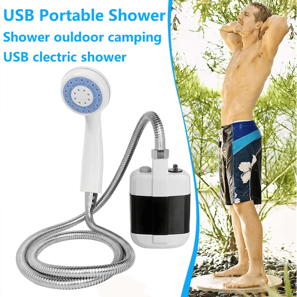 🚿 Hold dig frisk udendørs - Bærbar campingbruser med justerbart flow - for nem og bekvem udendørs rengøring!