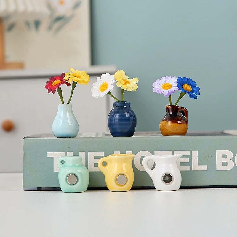 🌼 Keramiske mini-vasekøleskabsmagneter