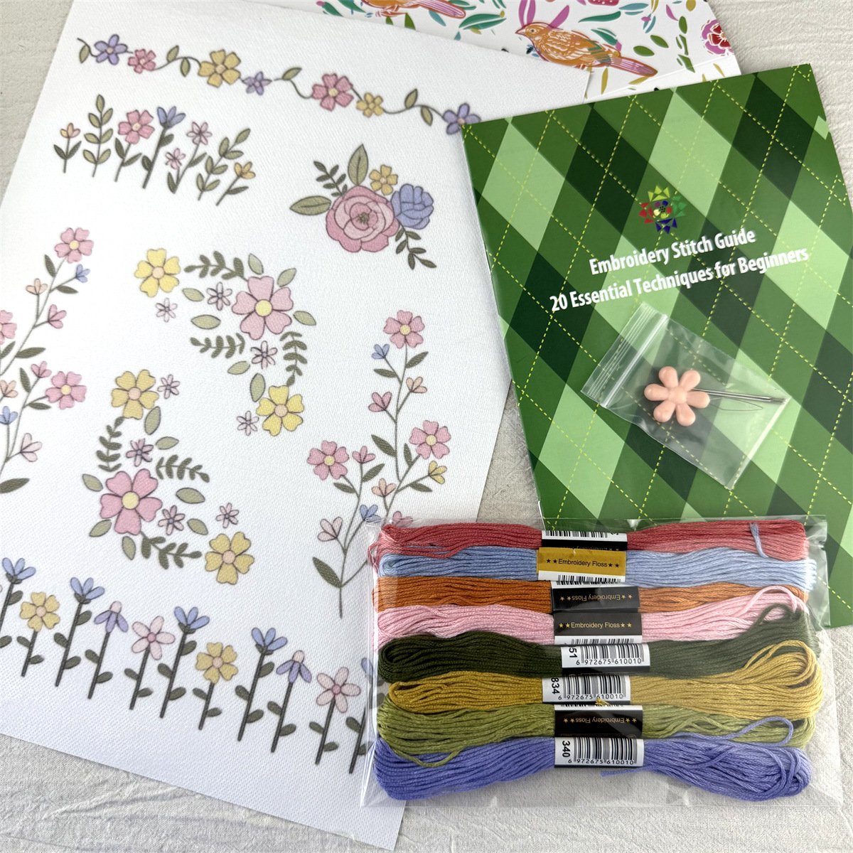 🌸Blomsterlinjer Designede blomsterbordurmønstre Broderimønstre – Broderi & Stitch for begyndere