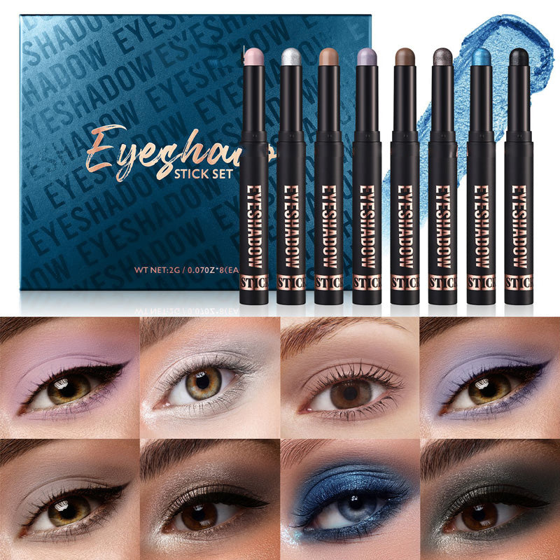 🎄50.000+ SOLGT! 🎁✨8 farver glitter øjenskygge stick vandtæt & langtidsholdbar & multifunktionel