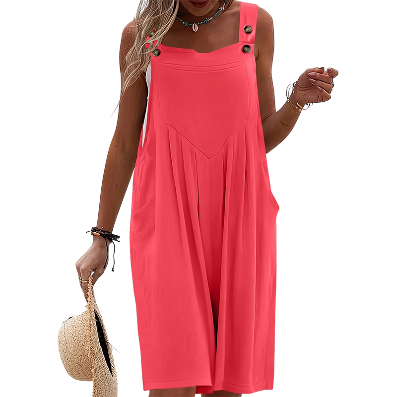 Ærmeløs jumpsuit med brede ben til sommerbrisen
