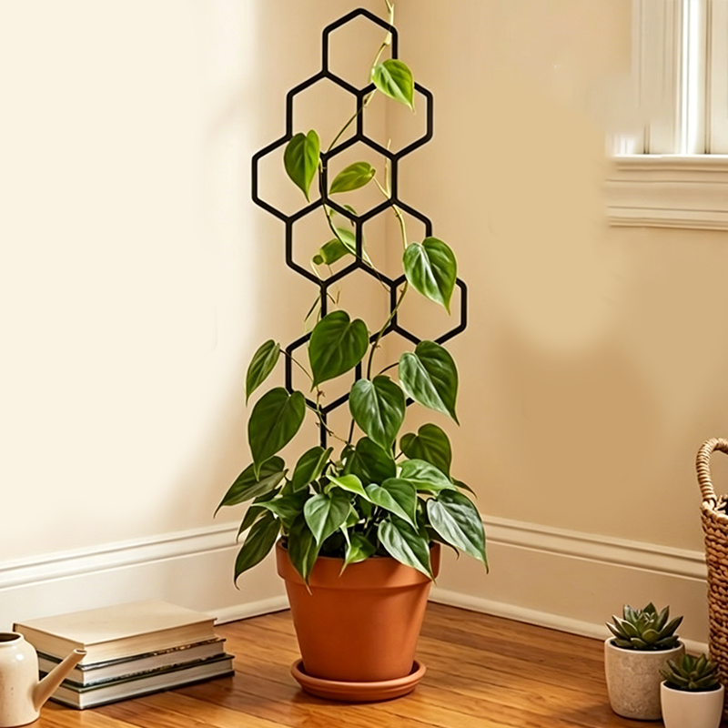 🌿 BEGRÆNSET TILBUD: 50 % RABAT! ✨ Plantegitter i bikubemønster – rustfrit, stabelbart, nemt at montere 🐝