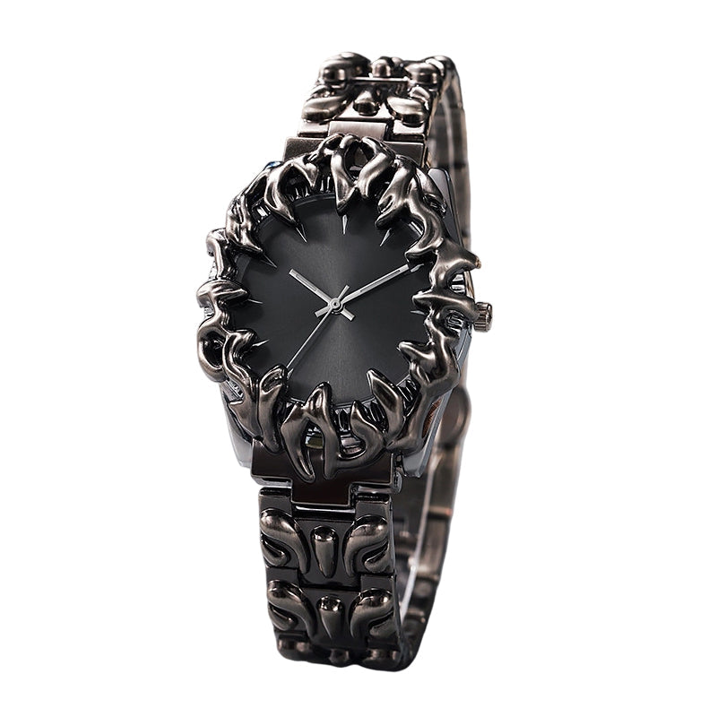 ⌚ 50 % RABAT I BEGRÆNSET PERIODE! ✨ Kreativt kvartsur til mænd i kloform – rød urskive, skulpturelt armbånd, i markant stil 🔥