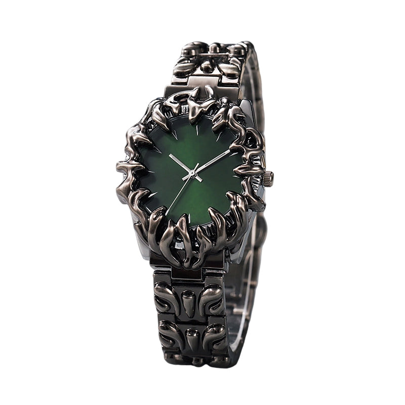 ⌚ 50 % RABAT I BEGRÆNSET PERIODE! ✨ Kreativt kvartsur til mænd i kloform – rød urskive, skulpturelt armbånd, i markant stil 🔥