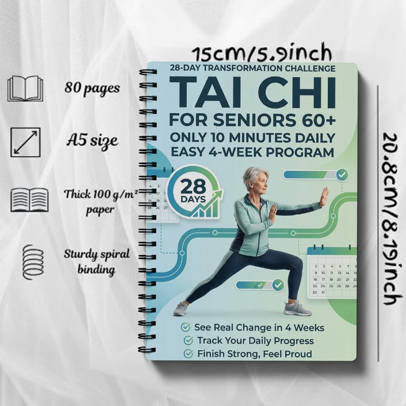 🧘 BEGRÆNSET TILBUD: 50 % RABAT! ⚡ Tai Chi-træningsbog til seniorer og begyndere – skånsom, trin for trin, med fokus på velvære ✨