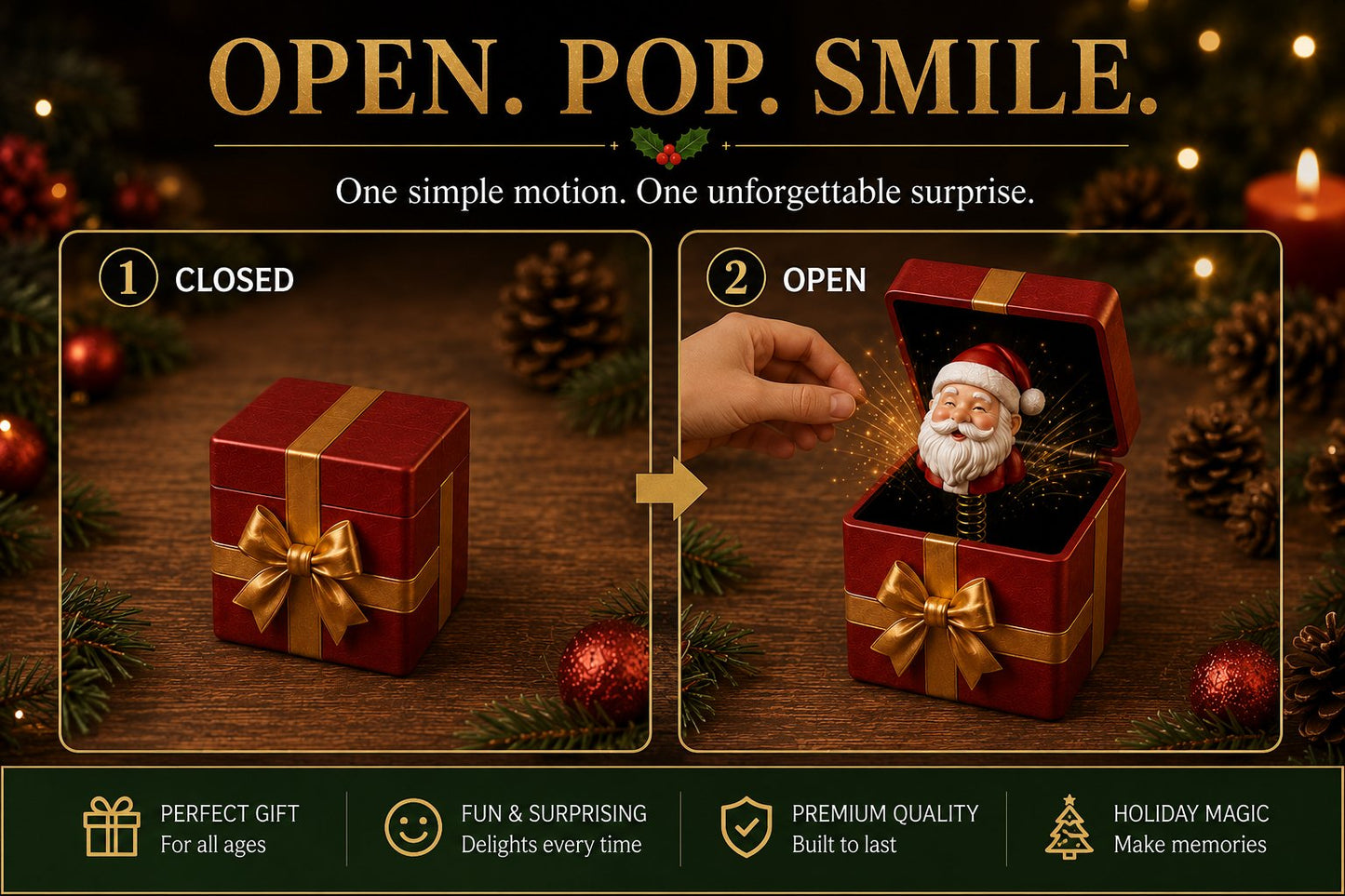 🎁 Pop-up-gaveæske med julemagi 🎄