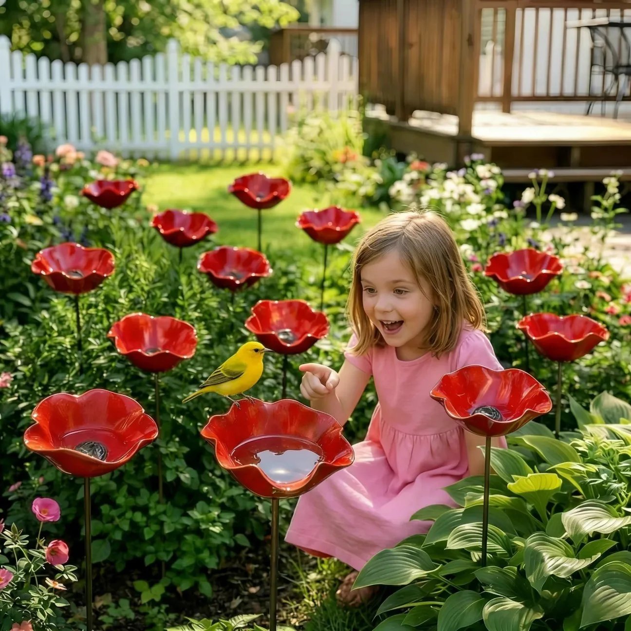 💖🎁Gaver til mors dag 2026 --🎁Håndlavet blomsterpind i metal til haven🐦