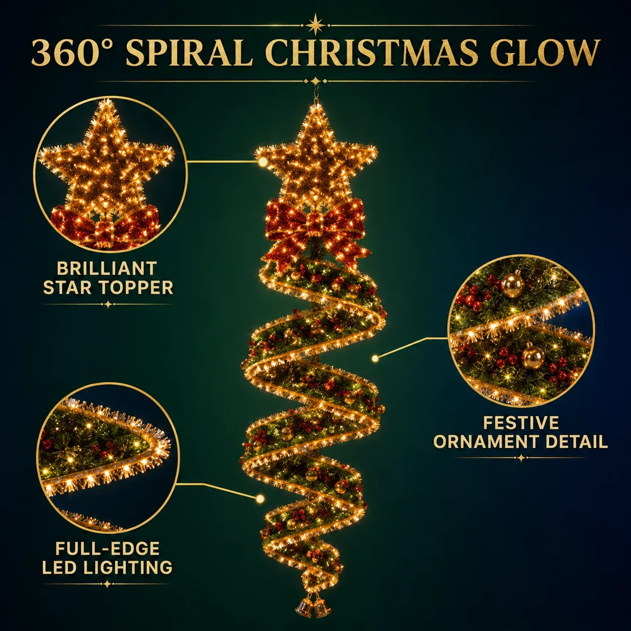 Julemagi – Kollektion af spiralformede LED-lyskæder til ophæng