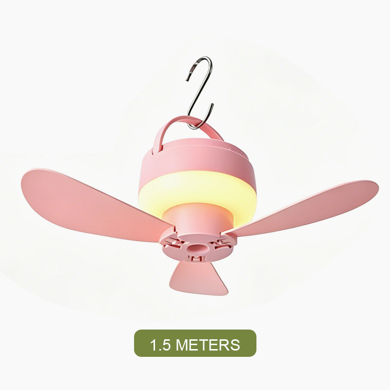 Genopladelig ventilator med lys