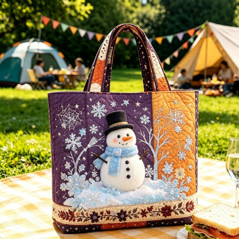 Vintage-tote-taske med julemotiv af julemanden | Festlig genanvendelig indkøbspose