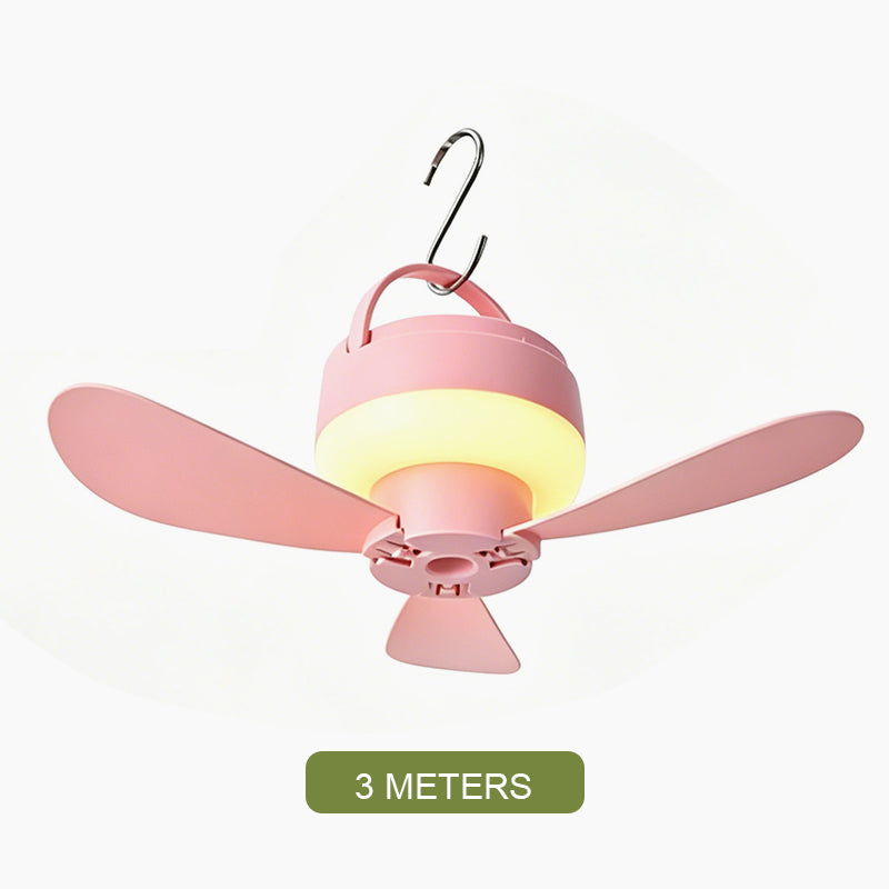 Genopladelig ventilator med lys