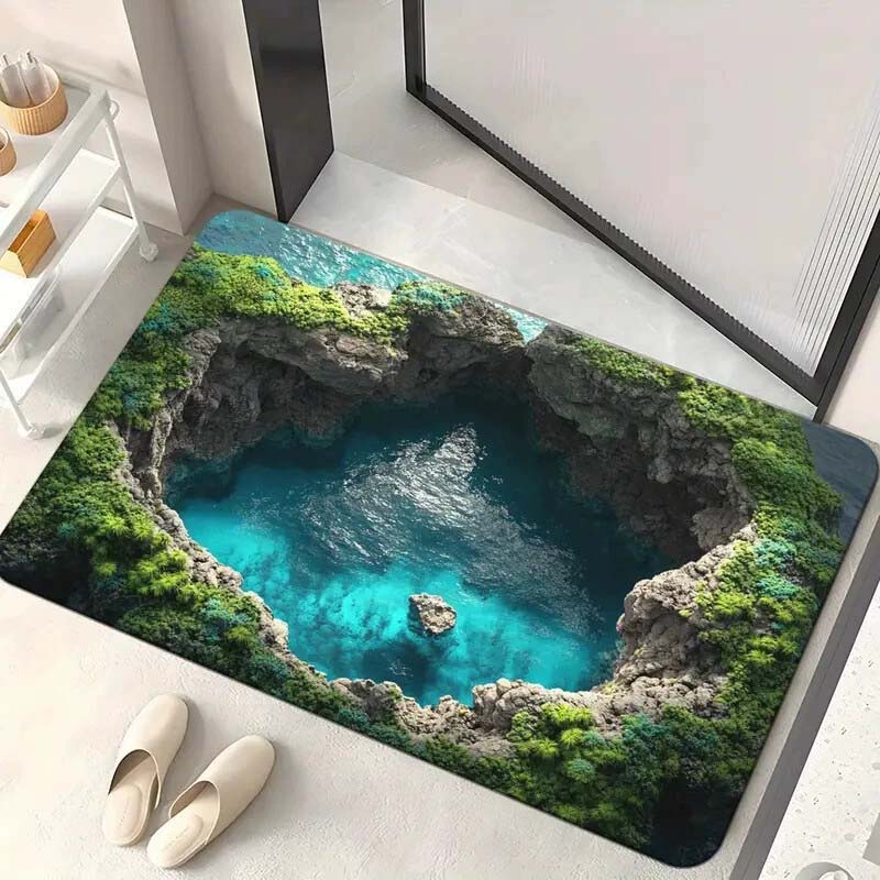 Visuel illusion Endless Abyss mønster HD-trykt skridsikker dørmåtte