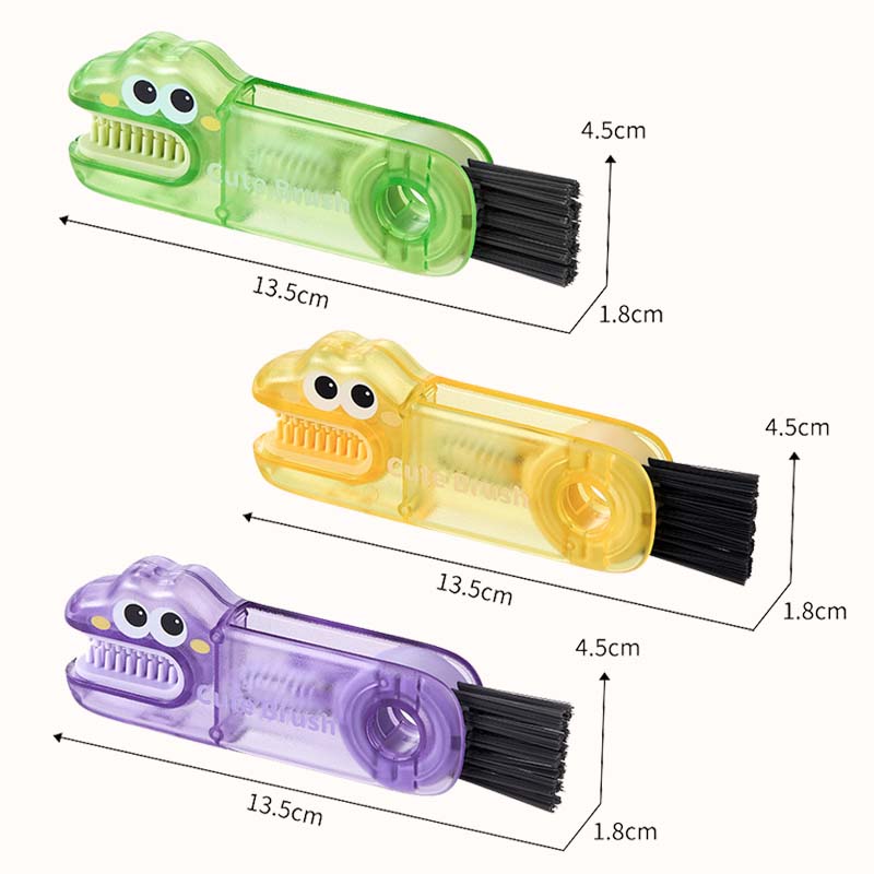 🐊 Krokodille multifunktionel rengøringsbørste - 3 børstehoveder til alle koppetyper