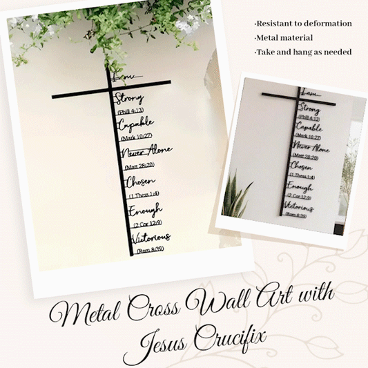 Metal Cross Wall Art med Jesus-krucifiks