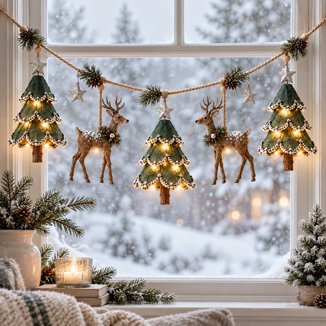 Julekrans med lys til skoven