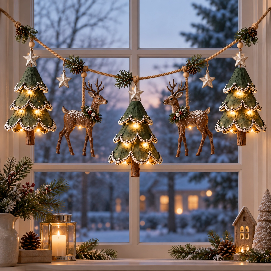 Julekrans med lys til skoven