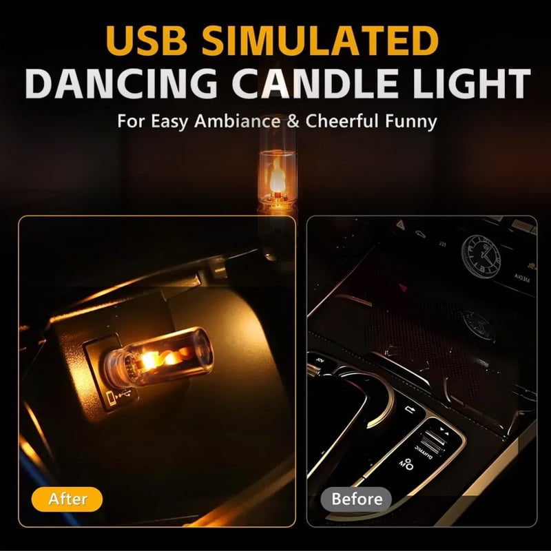 🔥USB-lampe med realistisk flamm