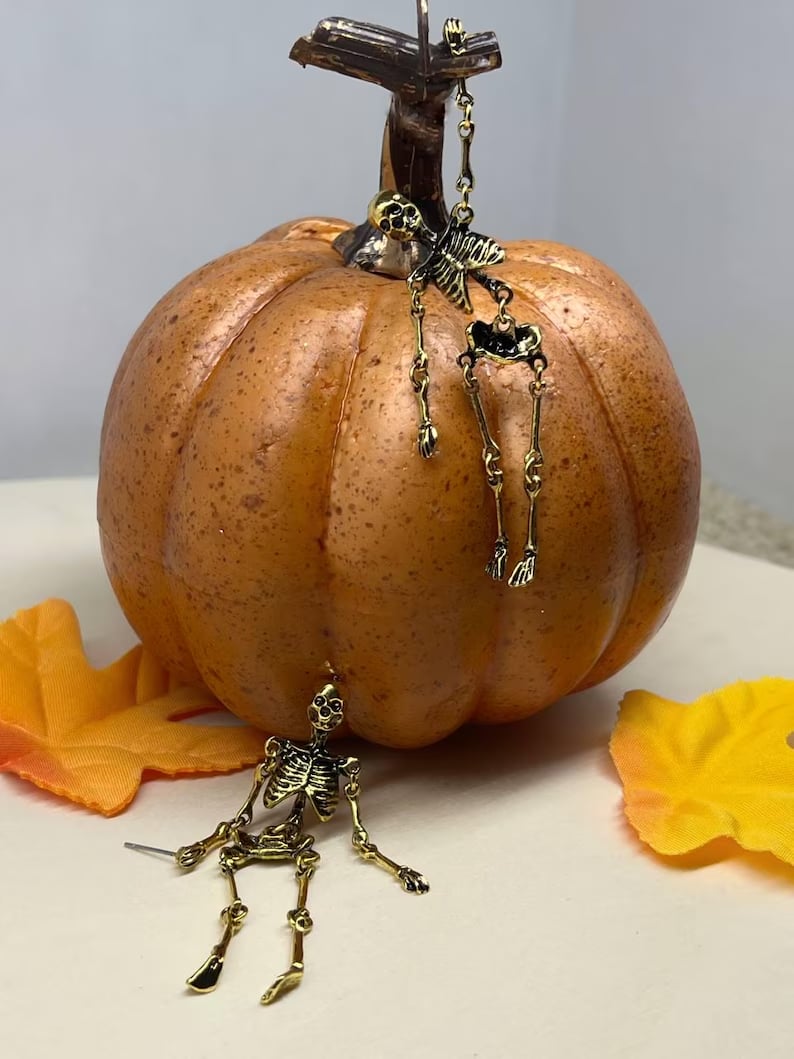 Guldskelet-øreringe/Gold Skeleton Earrings