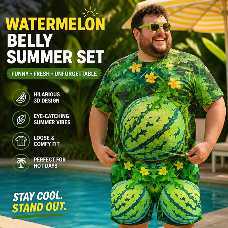 🍉 Sjovt T-shirt-sæt med vandmelon-print