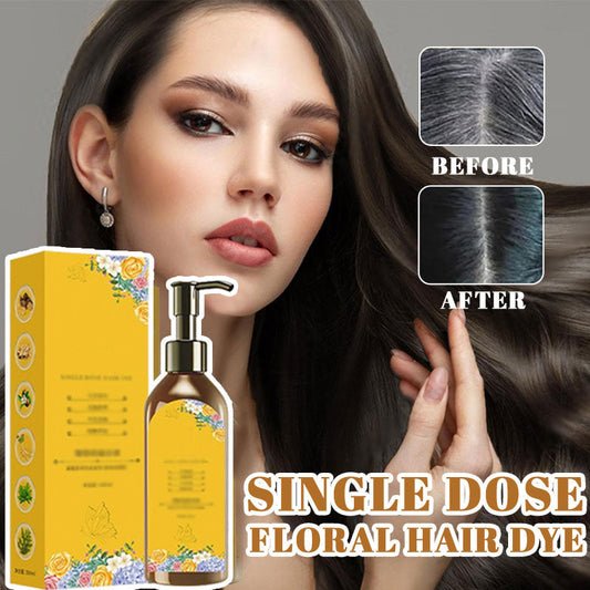 Blomsterfarvet hårfarve i enkeltdosis
