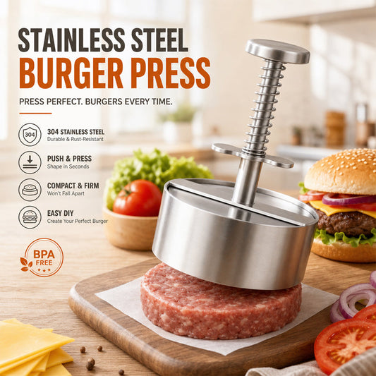 🍔 Burgerpresse i rustfrit stål | Lav nemt perfekte, ensartede bøffer