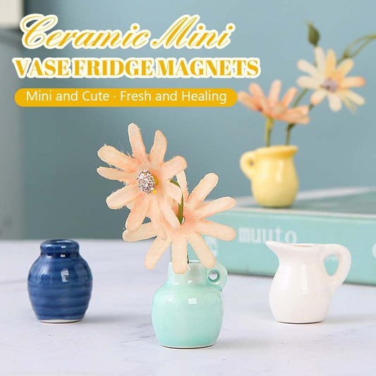 🌼 Keramiske mini-vasekøleskabsmagneter