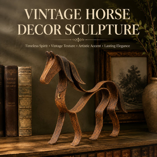Vintage metalskulptur af en hest – rustik boligindretning med hestemotiv 🐎