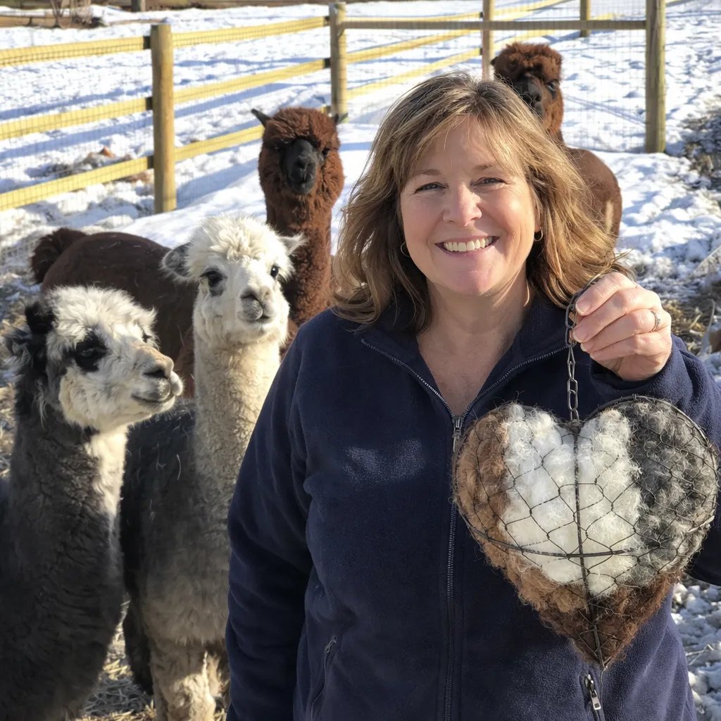 🕊️ Håndlavet fuglehus lavet af alpaca-fibre i form af et hjerte