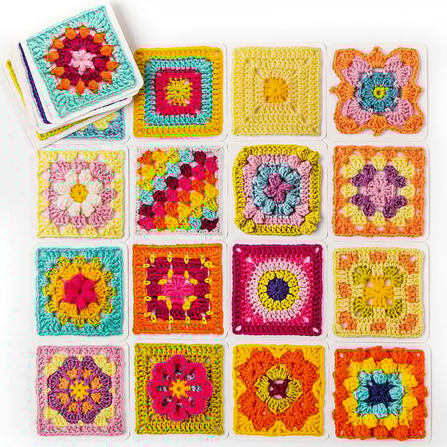 [50 miks og match design]The Granny Square Card Deck/The Granny Square Card Deck,Knitting Pattern Set