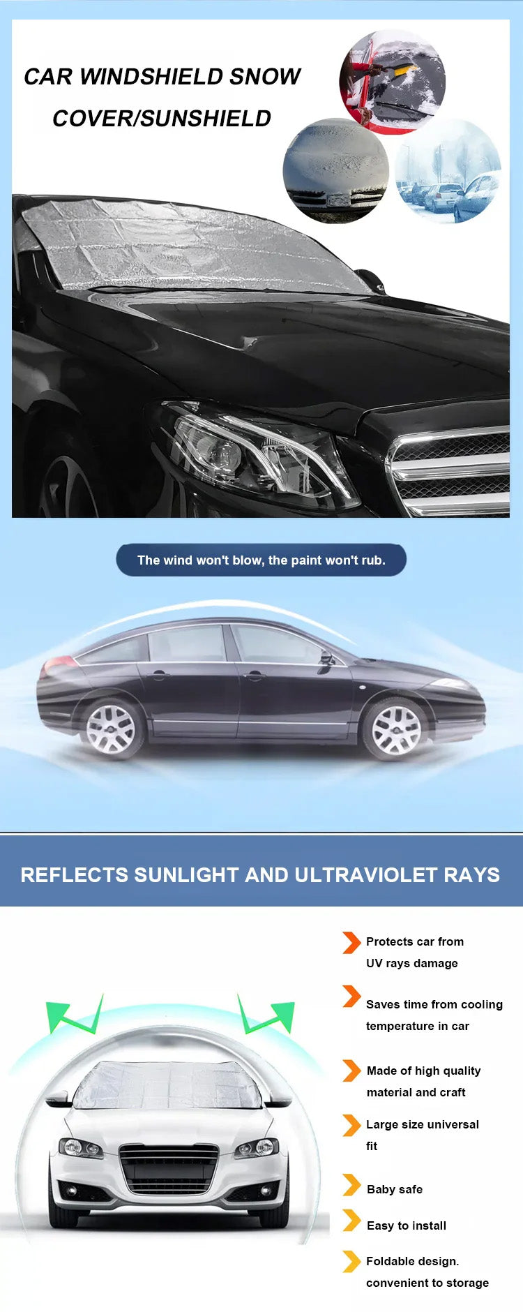 Magnetisk snebeskyttelsesdæksel til biler