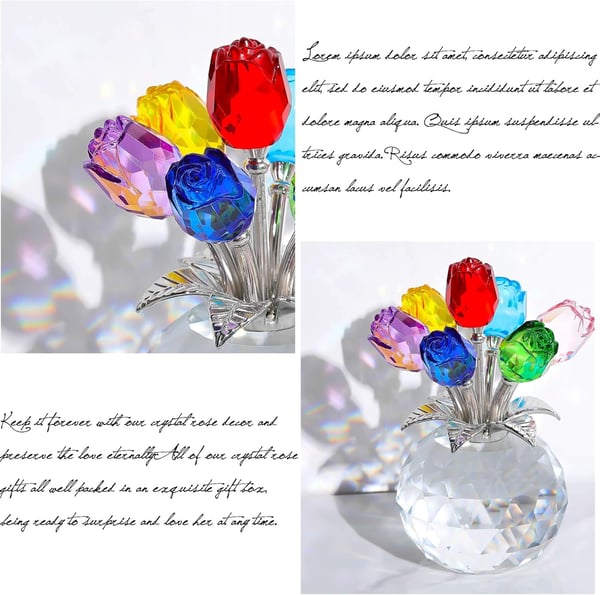 🌈✨Krystalrose-blomsterhåndværk – Valentinsdag-gave