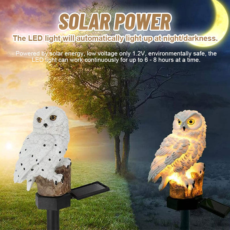 Solar Owl – dekorativt lys til gårdhave og græsplæne