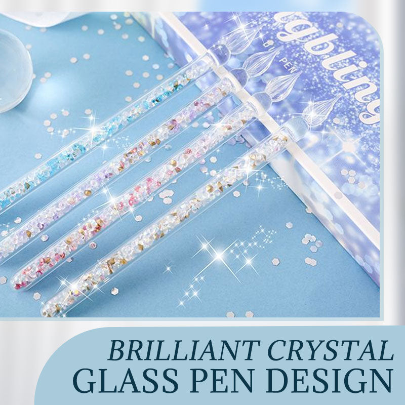 Glasstift mit schimmerndem Tintenset
