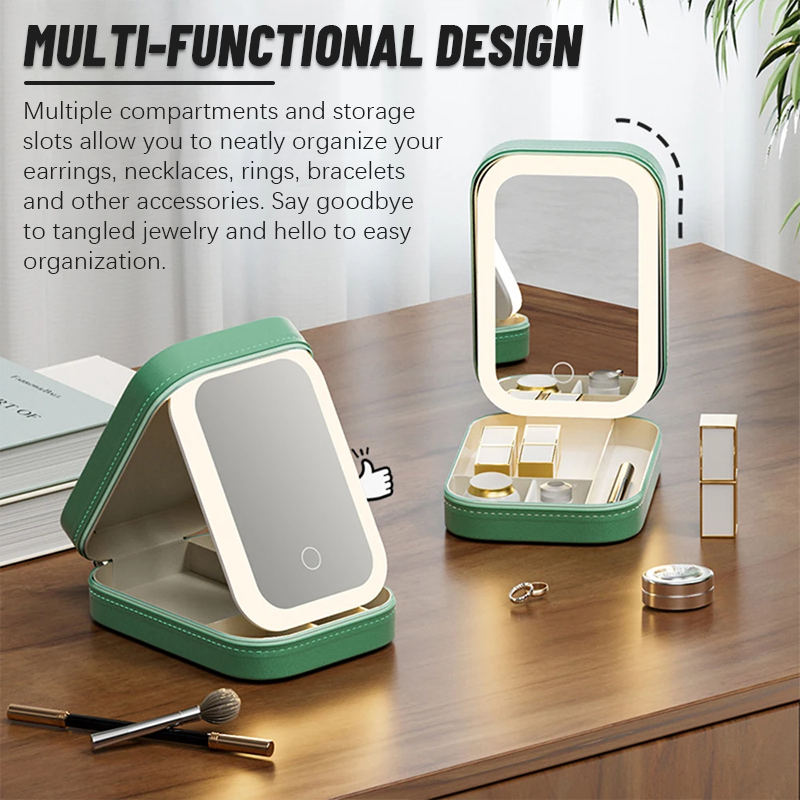 Justerbar makeup-spejl i tre LED-farve
