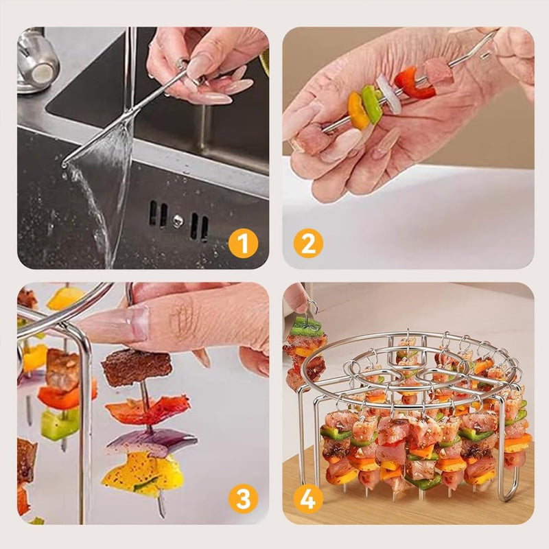 🔥 Spydholder til luftfryser – lodret kebabholder i rustfrit stål til luftfrysere, ovne og hjemmelavede grillretter🍢