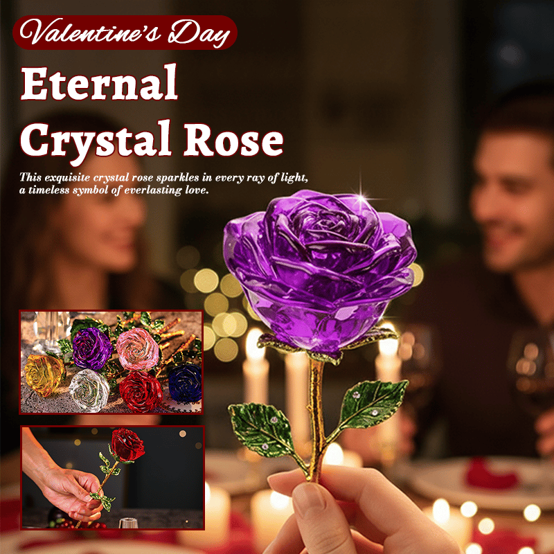 🌹Valentine Hot Sale 50% rabat💕For evigt blomstrende krystalros