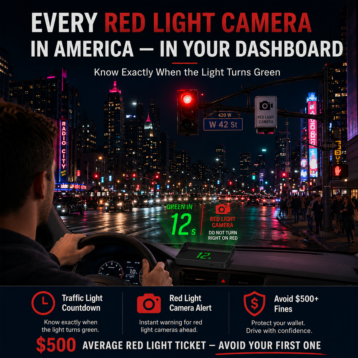 Head-Up Display (HUD) – GPS til bilen med digitalt speedometer