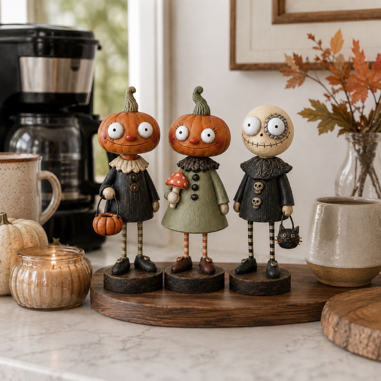 🎃Primitive Pumpkin Friends – Samling af vintage Halloween-figurer