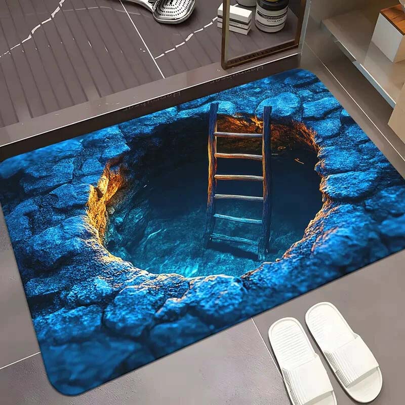 Visuel illusion Endless Abyss mønster HD-trykt skridsikker dørmåtte