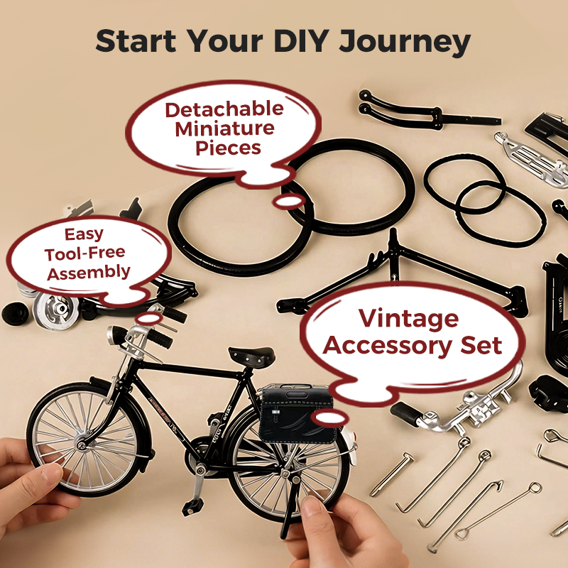 🚲 BEGRÆNSET TILBUD: 50 % RABAT! ✨ DIY-retrocykel i skala 1:10 – metallegering, realistiske detaljer, bordpynt og gave 🎁