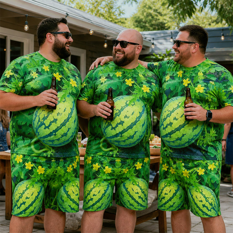 🍉 Sjovt T-shirt-sæt med vandmelon-print