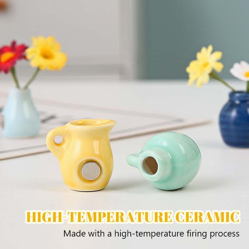🌼 Keramiske mini-vasekøleskabsmagneter