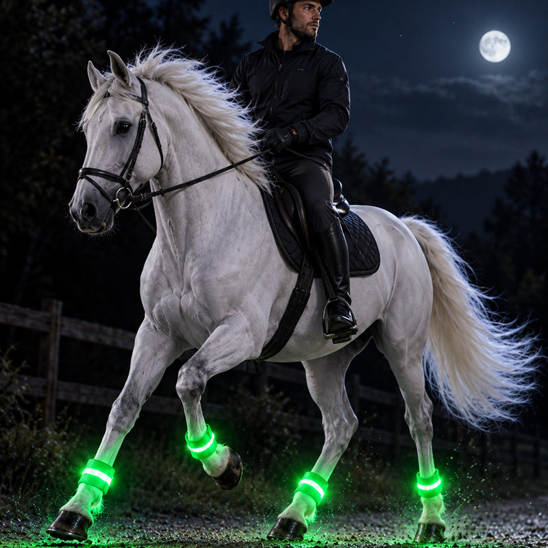 LED-benbånd til heste | Lysende bånd med høj synlighed til ridning om natten