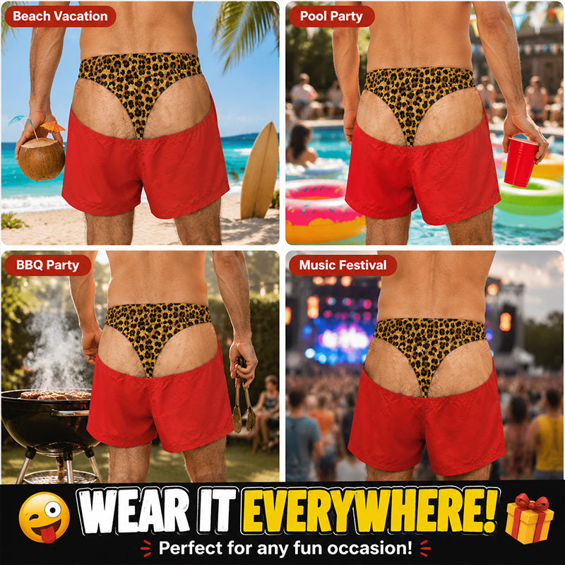 🩳 Strandshorts til mænd med leopardmønster