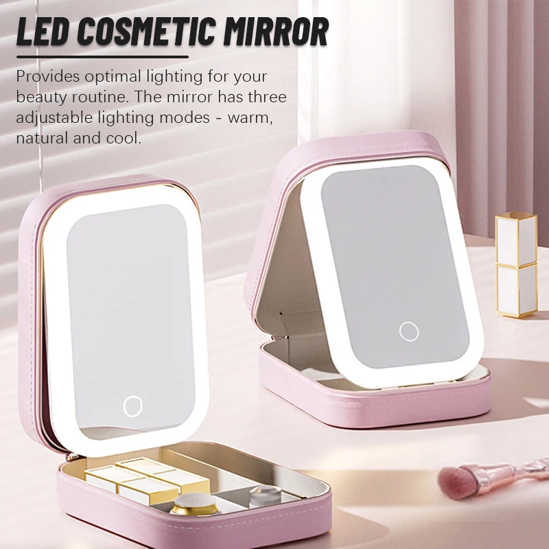 Justerbar makeup-spejl i tre LED-farve