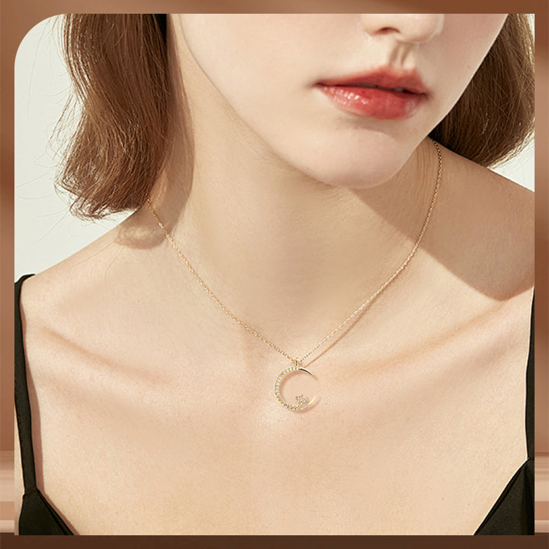 🎁 KØB 1 FÅ 1 GRATIS! 🌙✨ Lys nat: Måne-stjernehalskæde – Glow-in-the-dark elegance med himmelsk charme 💫🌌