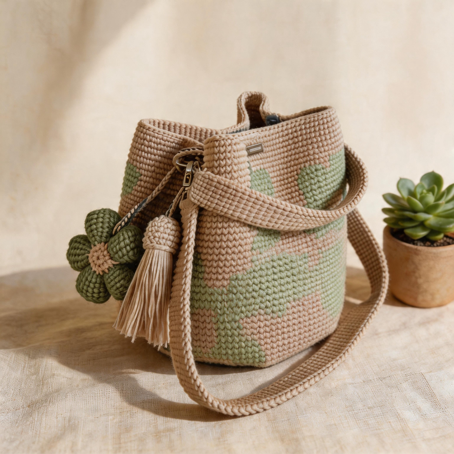 Håndlavet hæklet blomster-tote 🌼✨