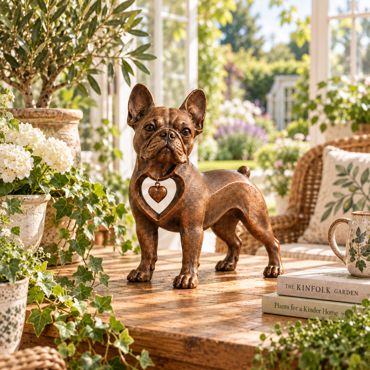 ⭐Skulptur af en fransk bulldog i klassisk retrostil — kærlighed ved første blik!