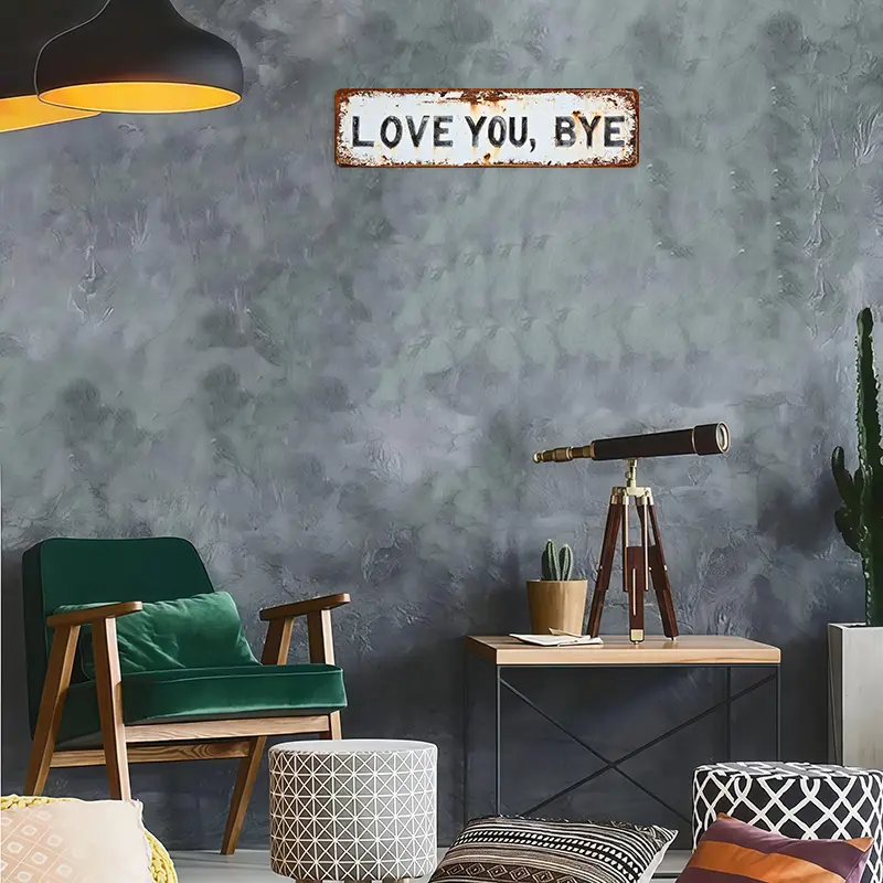 ❤️ LOVE YOU, BYE – Vintage metalskilt til vægge