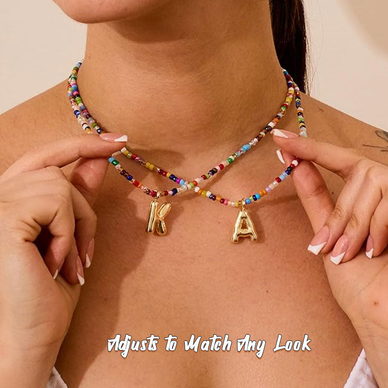 Initialhalskæde med perler